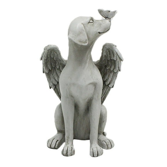 VerPetridure Angel Dog Decoration Creative Resin Pet Garden Animal Statue Decoration