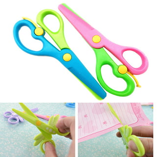 4 Pack Toddler Scissors, Safety Scissors for Kids, Plastic Children Safety Scissors, Dual-Colour Preschool Training Scissors for Cutting Tools Paper