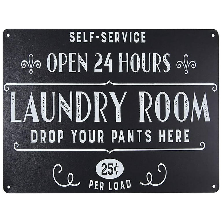 VerPetridure Clearance Laundry Decor for Laundry Room Open 24 Hours Laundry  Room Wall Decor Metal Sign