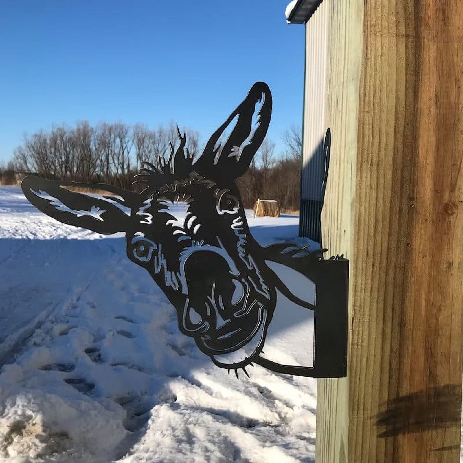 VerPetridure Clearance Peeping Donkey Outdoor Metal Yard Art Farm