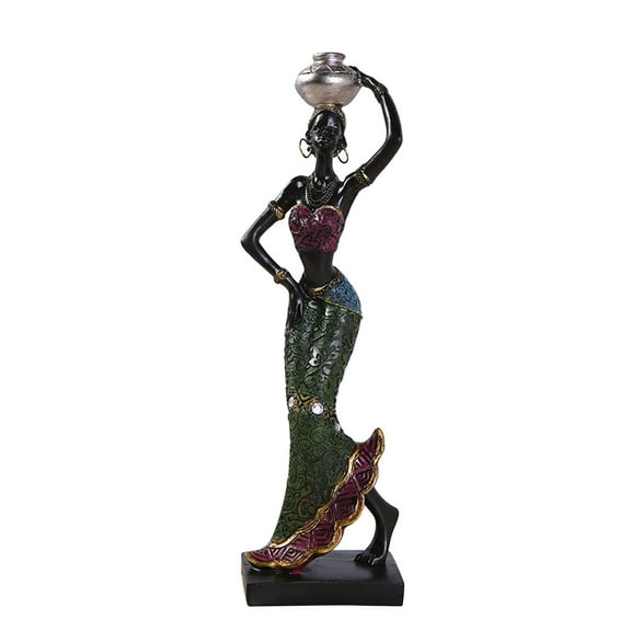 VerPetridure Resin African Beauty Girl Statue Ethnic Style Home Decoration Creative Crafts