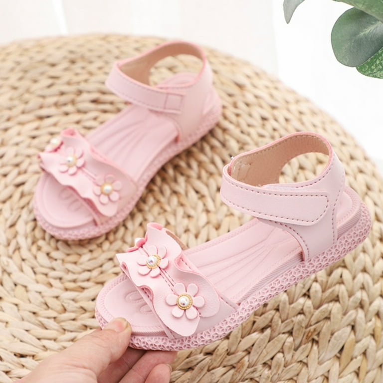 VerPetridure Clearance Sandals for Toddler Girls Girls Lace Pearl Soft  Soles Princess Shoes Non-slip Casual Baby Sandals