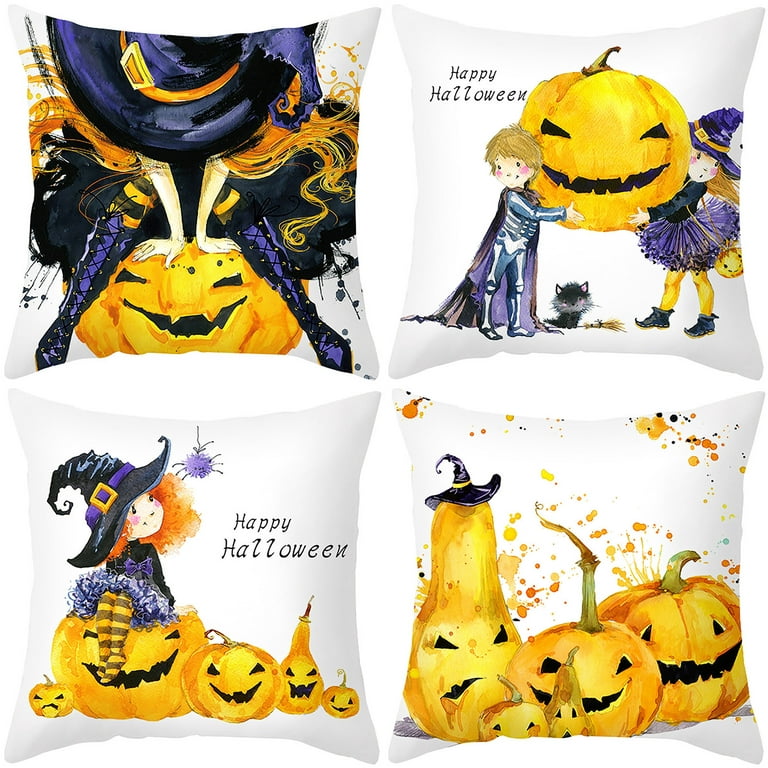 VerPetridure Clearance Set of 4 Halloween Throw Pillow Covers