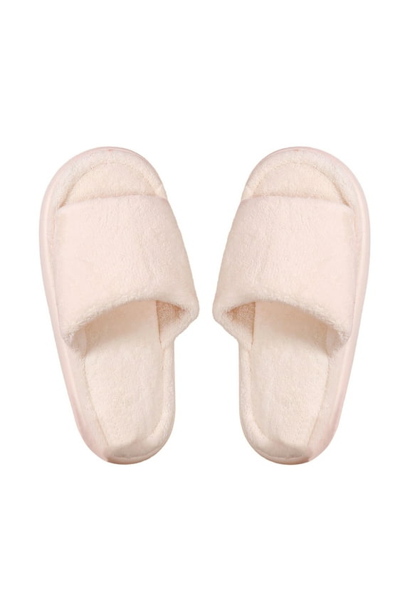 Slippers for Women Foam House Womens Slipper Slides Home Bedroom Bathroom Spa Open Toe Corduroy Slippers Cozy Comfortable Size 5.5