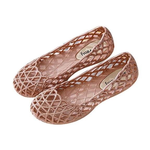 VerPetridure Slippers for Women Flat Heel Summer Beach Hollow Shoes Slip On Summer Casual Flat Sandals Size 5.5