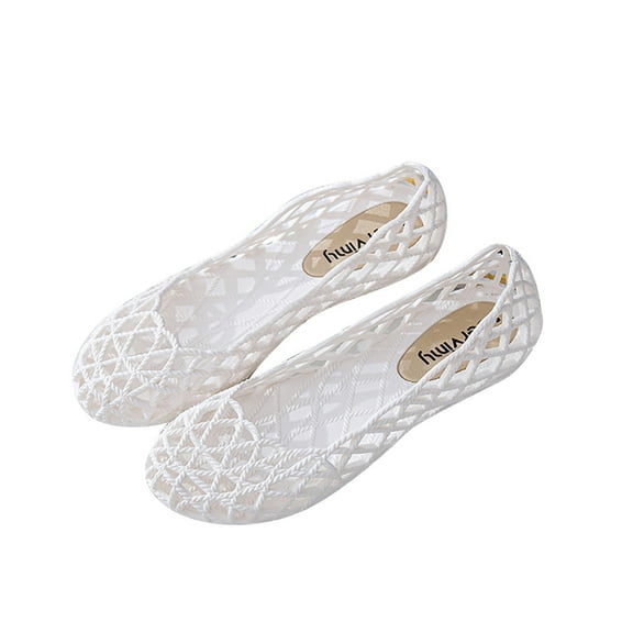 VerPetridure Slippers for Women Flat Heel Summer Beach Hollow Shoes Slip On Summer Casual Flat Sandals Size 5.5