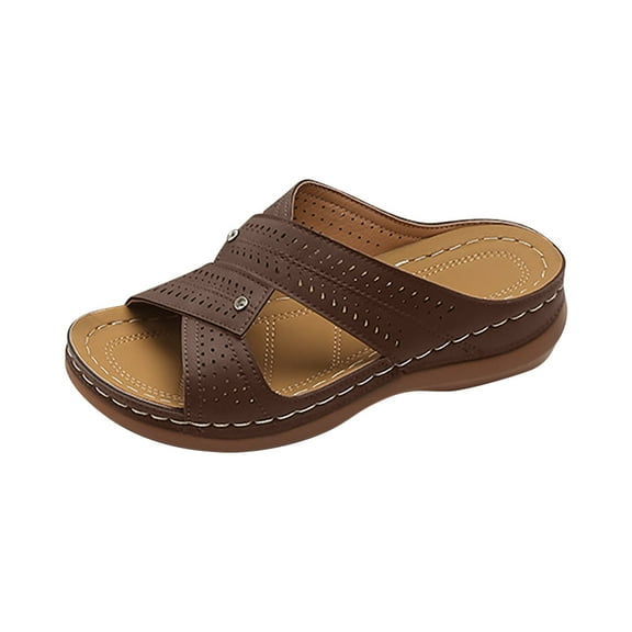 VerPetridure Wedge Sandals for Women Dressy Summer Slip On Womens Sandals Slide Comfortable Walking Platform Sandals Size 5.5