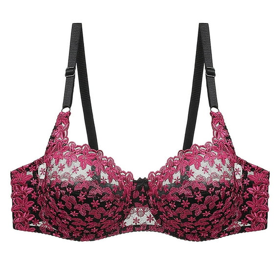 VerPetridure Clearance Wirefree Push Up Bras for Women Large Bust Full Coverage Lace Underwire Bras Floral Print Everyday Underwear