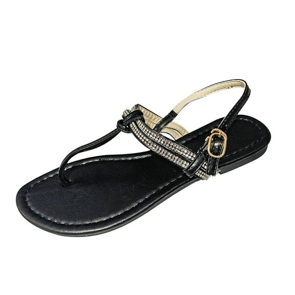 VerPetridure Women Sandals Flat Bohemian Sandal Women Comfortable Walking Flat Bohemian T-Strap Ladies Casual Comfy Sandals Summer Beach Sandals Size 7.5