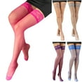 thumbnail image 1 of Utoimkio Women閳ユ獨 Sheer Thigh High Stockings Hosiery Nylon Stay Up Pantyhose for Women with Comfort Lace Top Anti-Slip Silicone Elastic Band, 1 of 5