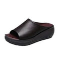 thumbnail image 1 of VerPetridure Women's Fish Mouth Platform Wedge Slippers,Lightweight Comfy Open Toe Non-slip Softsole Boho Beach Sandals Size 7, 1 of 6