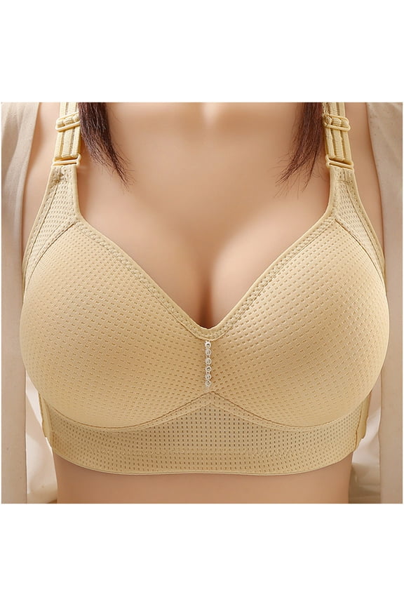 Utoimkio Women's Push Up Bras Full Coverage Underwire Wirefree Bra Double Shoulder Straps Everyday Underwear