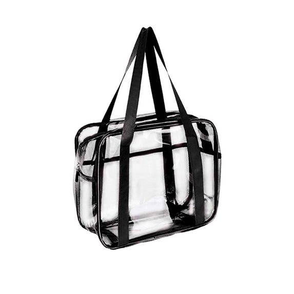 VerPetridure Zippered Tote Bag, Portable Bathroom Travel Bag In Waterproof Clear PVC Cosmetic Bag