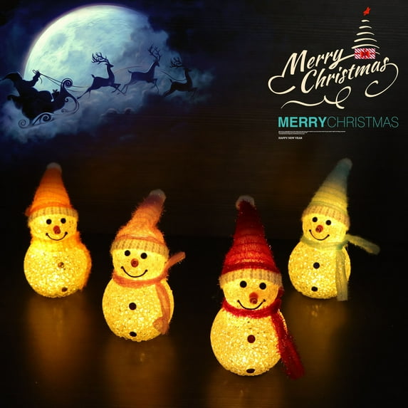 Utoimkio Color Changing LED Snowman Light Up Decorations Lighted Christmas Table Decorations Snowman Lamp Party Supplies Christmas Decor