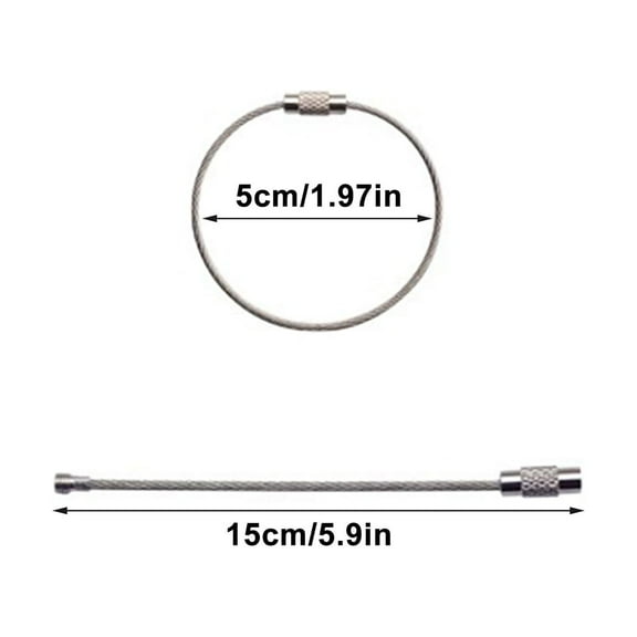 VerPetridure Color Coated Wire Rope Keychain Key Ring Stainless Steel Keychain Rubber Coated Wire Ring Wire Lock Red Color Coated Wire Rope Keychain Key Ring Stainless Steel Keychain Rubber Coated Wi