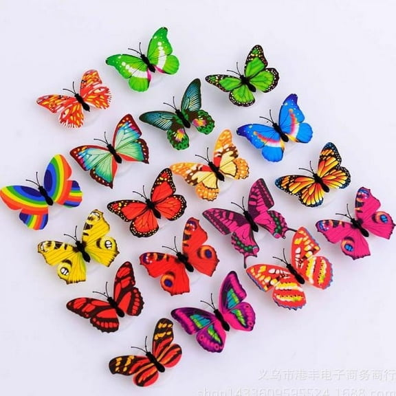 VerPetridure Colorful Butterfly Night Light Colorful Butterfly Night Lightcan Paste Led Creative Colorful Small Fancy Lantern Butterfly