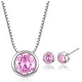 thumbnail image 1 of VerPetridure Colorful Inlaid Zircon True Love Round Fate Short Necklace Stud Earring Set Colorful Zircon Necklace Stud Earrings Set, 1 of 1