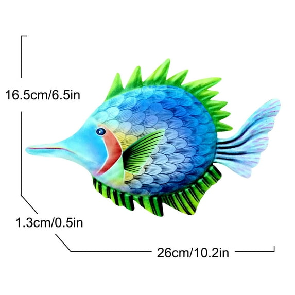 VerPetridure Colorful Metal Fish Metal Art Wall Hanging Ornament Living Room Bedroom Home Decor Fish Metal Art Wall Decoration Living Room Bedroom Home Decoration