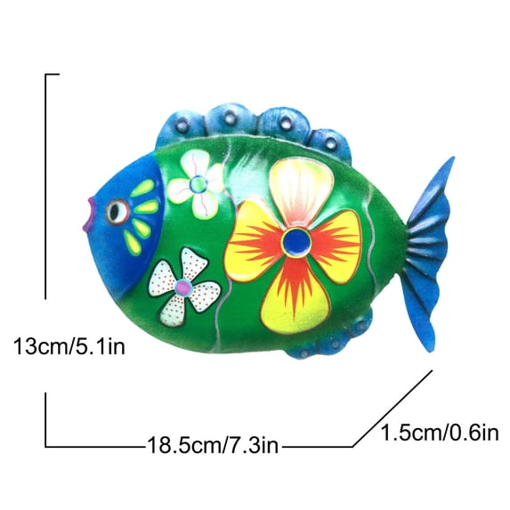 VerPetridure Colorful Metal Fish Metal Art Wall Hanging Ornament Living Room Bedroom Home Decor Fish Metal Art Wall Decoration Living Room Bedroom Home Decoration