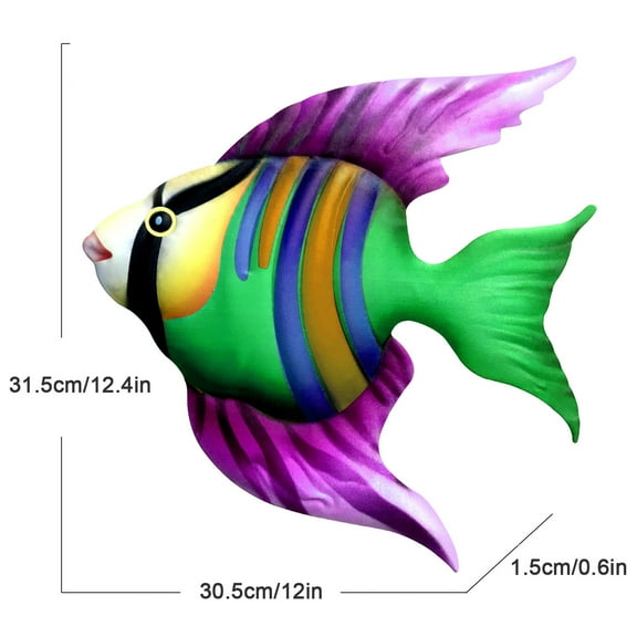 VerPetridure Colorful Metal Fish Metal Art Wall Hanging Ornament Living Room Bedroom Home Decor Fish Metal Art Wall Decoration Living Room Bedroom Home Decoration