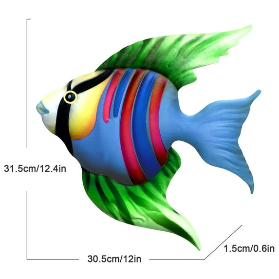 VerPetridure Colorful Metal Fish Metal Art Wall Hanging Ornament Living Room Bedroom Home Decor Fish Metal Art Wall Decoration Living Room Bedroom Home Decoration