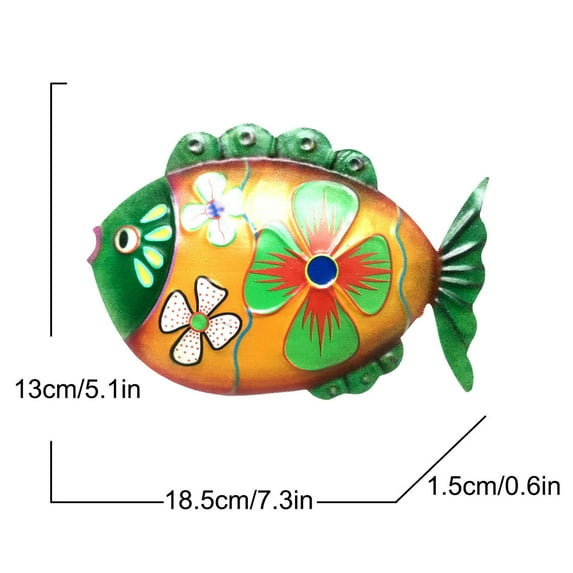 VerPetridure Colorful Metal Fish Metal Art Wall Hanging Ornament Living Room Bedroom Home Decor Fish Metal Art Wall Decoration Living Room Bedroom Home Decoration