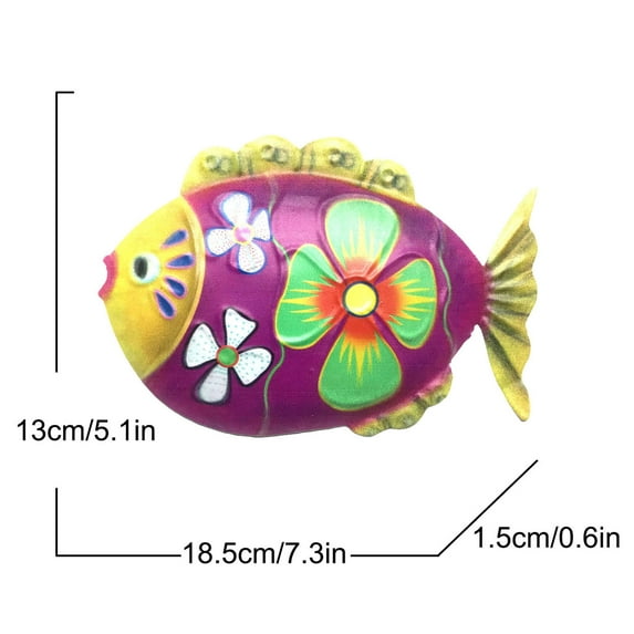 VerPetridure Colorful Metal Fish Metal Art Wall Hanging Ornament Living Room Bedroom Home Decor Fish Metal Art Wall Decoration Living Room Bedroom Home Decoration