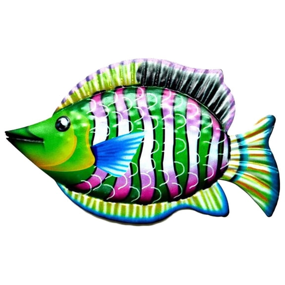 VerPetridure Colorful Metal Fish Metal Art Wall Hanging Ornament Living Room Bedroom Home Decor Green Fish Metal Art Wall Decoration Living Room Bedroom Home Decoration