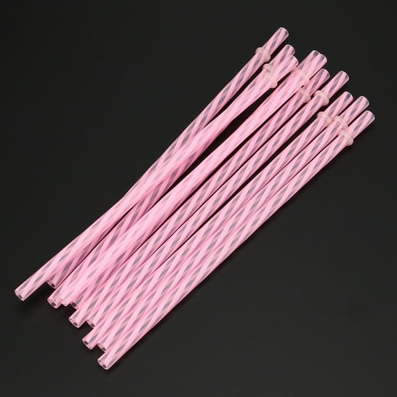 VerPetridure Colorful Reusable Hard Plastic Stripe Drinking Straws Party Decoration