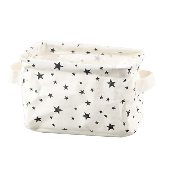 VerPetridure Cotton Linen Desktop Storage Basket Sundries Storage Box with Handle