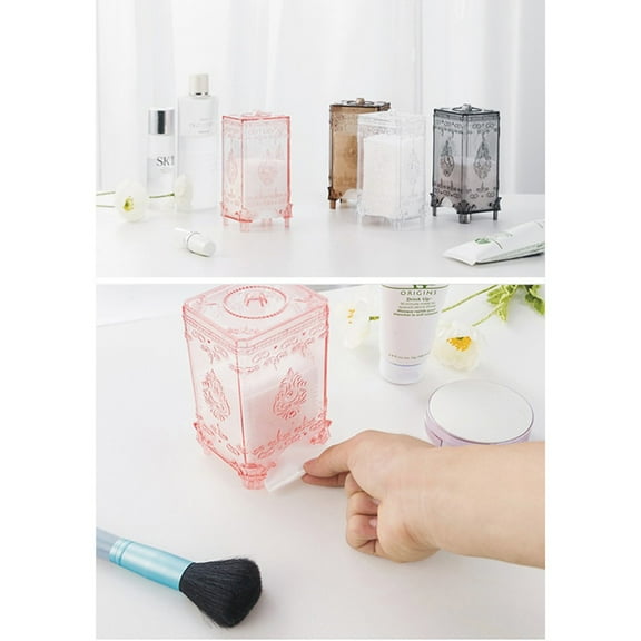 VerPetridure Cotton Storage Box Acrylic Makeup Drawer Type Storage Box Case Holder Brush Pen Organizer
