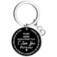 thumbnail image 1 of VerPetridure Creative DIY To My SON Black Stainless Steel Last Name 26 Letter Keychain 2.5cm, 1 of 1
