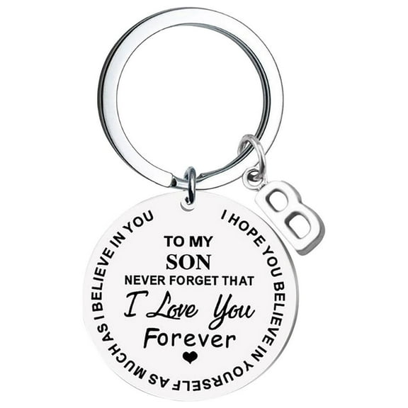 VerPetridure Creative DIY To My SON Stainless Steel Last Name 26 Letter Keychain 2.5cm