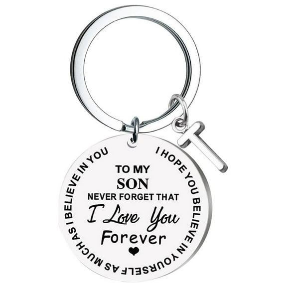 VerPetridure Creative DIY To My SON Stainless Steel Last Name 26 Letter Keychain 2.5cm
