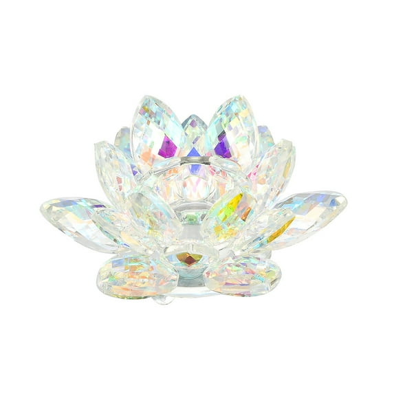 VerPetridure Crystal Lotus Candle Holder Color Candle Holder Colorful Crystal Glass Flower Candle Light Holder Candlestick Home Decor Gift