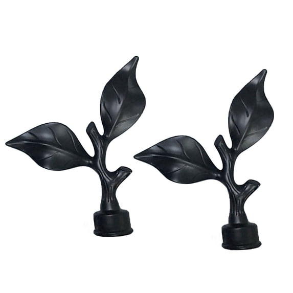 VerPetridure Curtain Hook 1pcs Curtain Rod Finials Leaf Shaped Curtain Rod End Drapery Rail Pole Head Cap