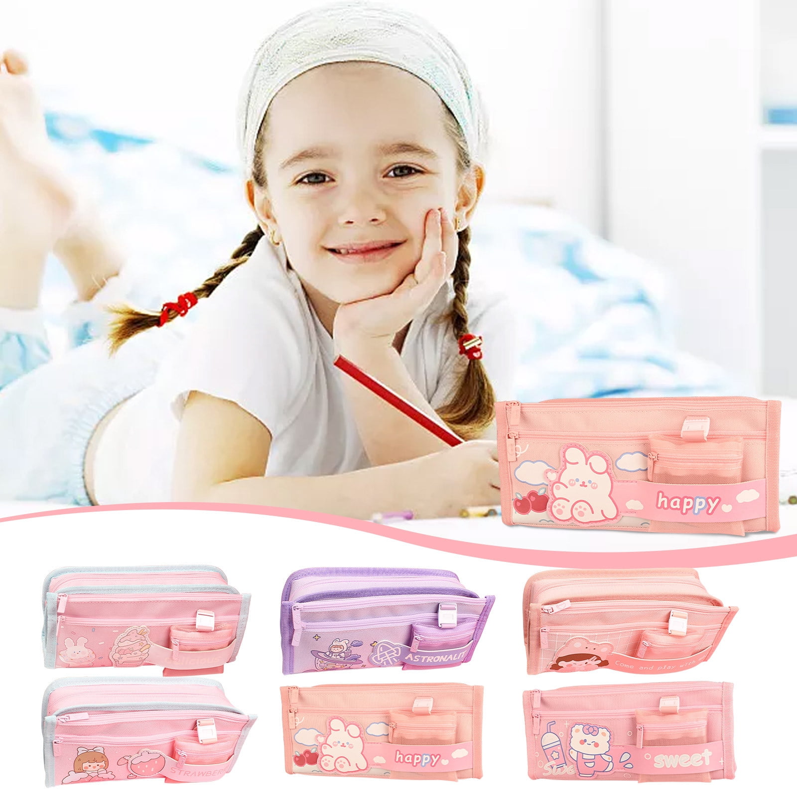 VerPetridure Cute Pencil Case Large Capacity Pencil Pouch for Girls