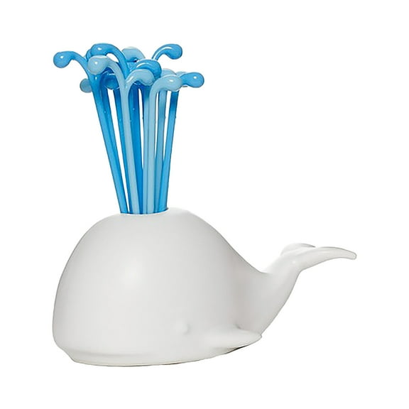 VerPetridure Cute Spout Fruit fork Set Cartoon Animal Beluga Fruit Sign Dessert fork Cake fork