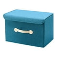 thumbnail image 1 of VerPetridure Dark Green Jy031 Small Storage Box Cube Bucket Basket Wardrobe Storage Box with Handle Foldable Storage Box Washable Oxford Cloth Storage Box Storage Box Bucket Basket Type Closet Storag, 1 of 1