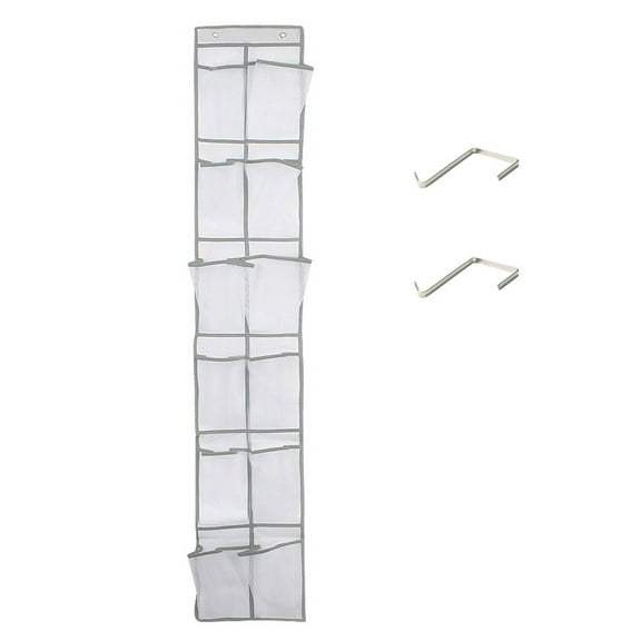 VerPetridure Door Shoe Organizer, 12 Durable Pockets, Hooks, Large Breathable Mesh Pocket