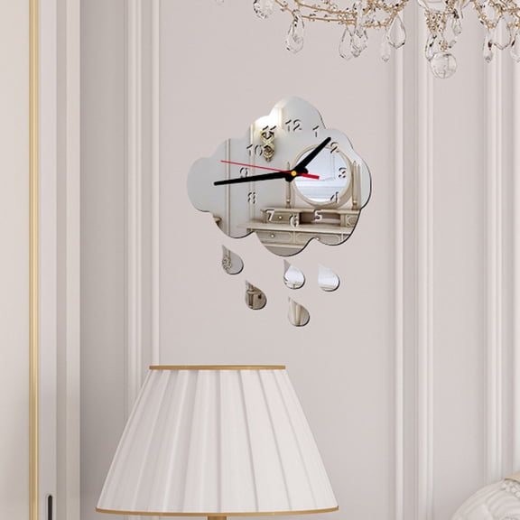 VerPetridure Droplet Shape Removable Diy Acrylic 3D Mirror Wall Sticker Decorative Clock