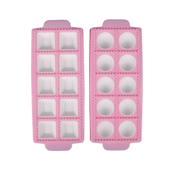 VerPetridure Dumpling Mold (Square + Round Set) Dumpling Mold (Square + Round Set)Ravioli Pasta Molds 2Pcs Silicone Ravioli Mold for Pasta to Make Ravioli Pie