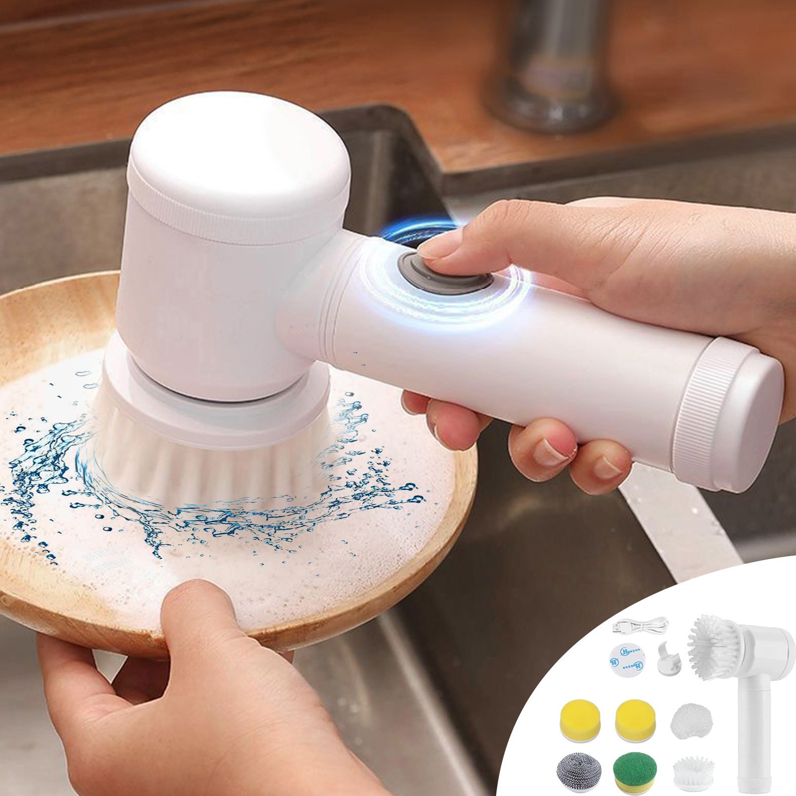 VerPetridure Electric Spin Scrubber Rechargeable Cordless Cleaning