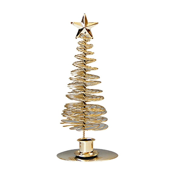 VerPetridure European Golden Luxury Metal Christmas Tree Thin Candle Holder
