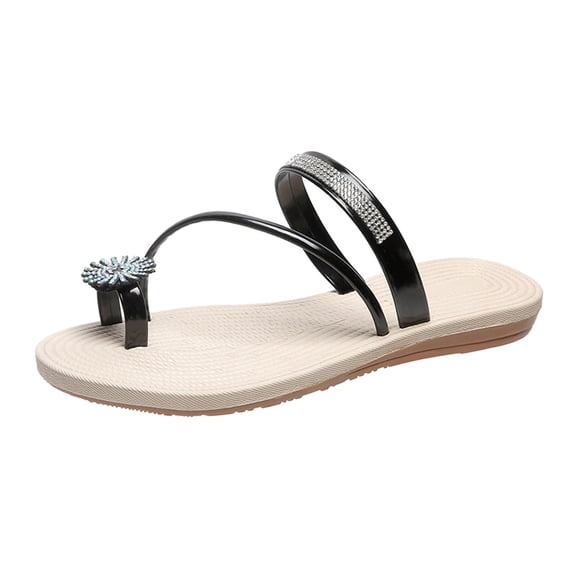 VerPetridure Flip Flops Sandals for Women,Women's Pineapple Rhinestone Sandals Pineapple Pearls Rhinestone Toe Loop Flat Slippers Summer Casual Beach Clip Toe Flip Flops