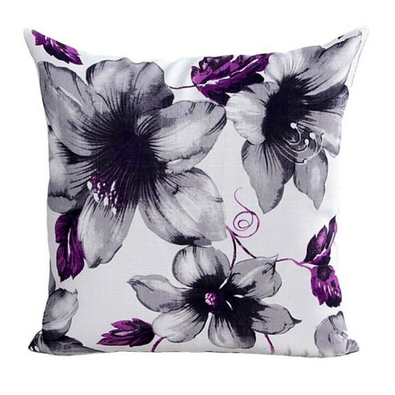 VerPetridure Floral Pattern Sofa Bed Home Decor Pillowcase Cushion Cover Purple Flowers Pattern Sofa Bed Home Decor Pillow Case Cushion Cover