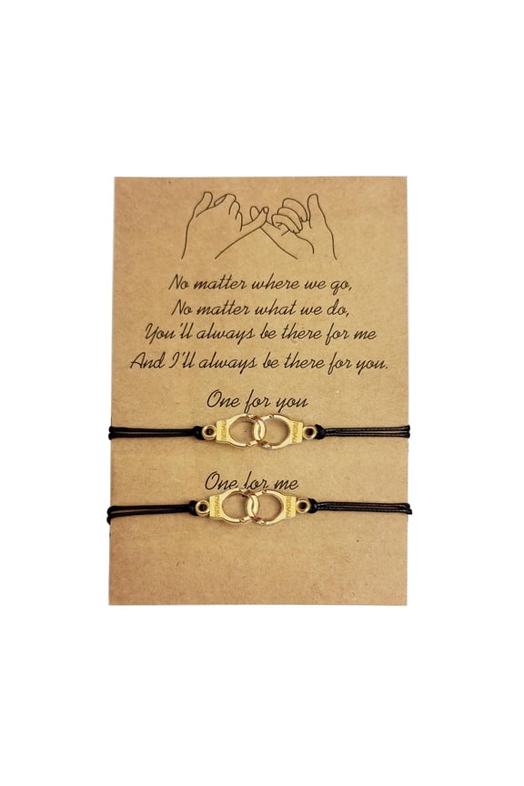 Friendship Couples Bracelet Cord Relationship Gift For Him Her Girlfriend Boyfriend Sisters Letter Handcuffs Wax Rope Braided Hand Rope