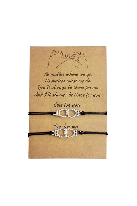Friendship Couples Bracelet Cord Relationship Gift For Him Her Girlfriend Boyfriend Sisters Letter Handcuffs Wax Rope Braided Hand Rope
