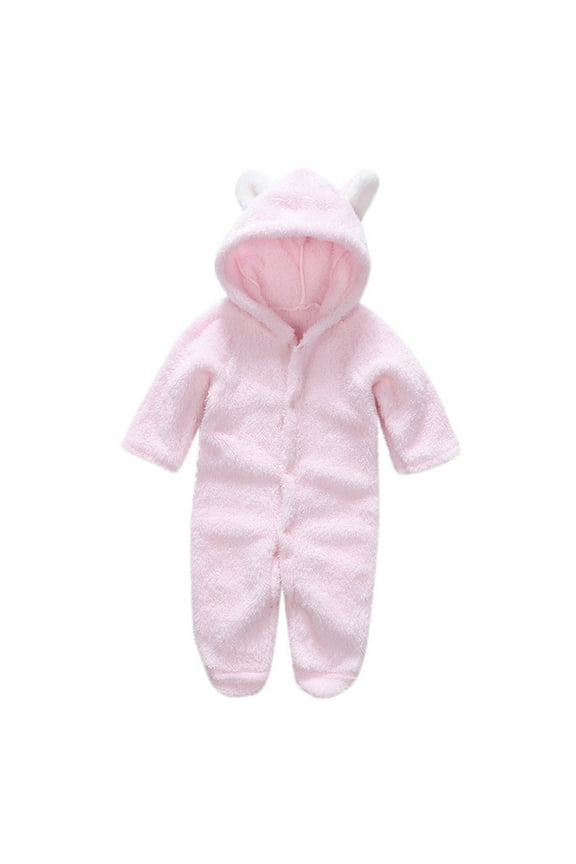 Girls Jumpsuits Size 10-12 Toddler Baby Boys Girls Color Plush Cute Bear Ears Winter Keep Warm Jumpsuit Romper