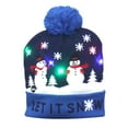 thumbnail image 1 of VerPetridure Glowing Christmas Knitted Hat Dark Blue Snowman LED Light-up Christmas Hats Santa Hat Lights Flashing Cap, 1 of 2